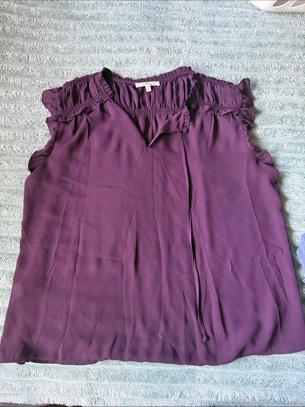 Women's Ruffled Sleeveless Camisole in Plum